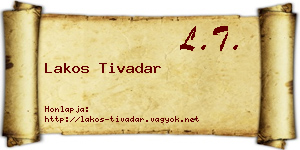 Lakos Tivadar névjegykártya